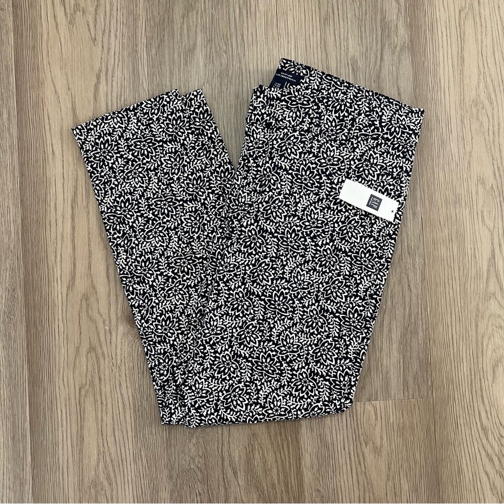 GAP Slim City Crop Pants Blue Floral Print Size 6 Regular NWT